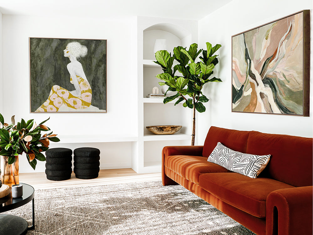 Solitude in Bloom - Oak Box Frame Canvas - 90x90