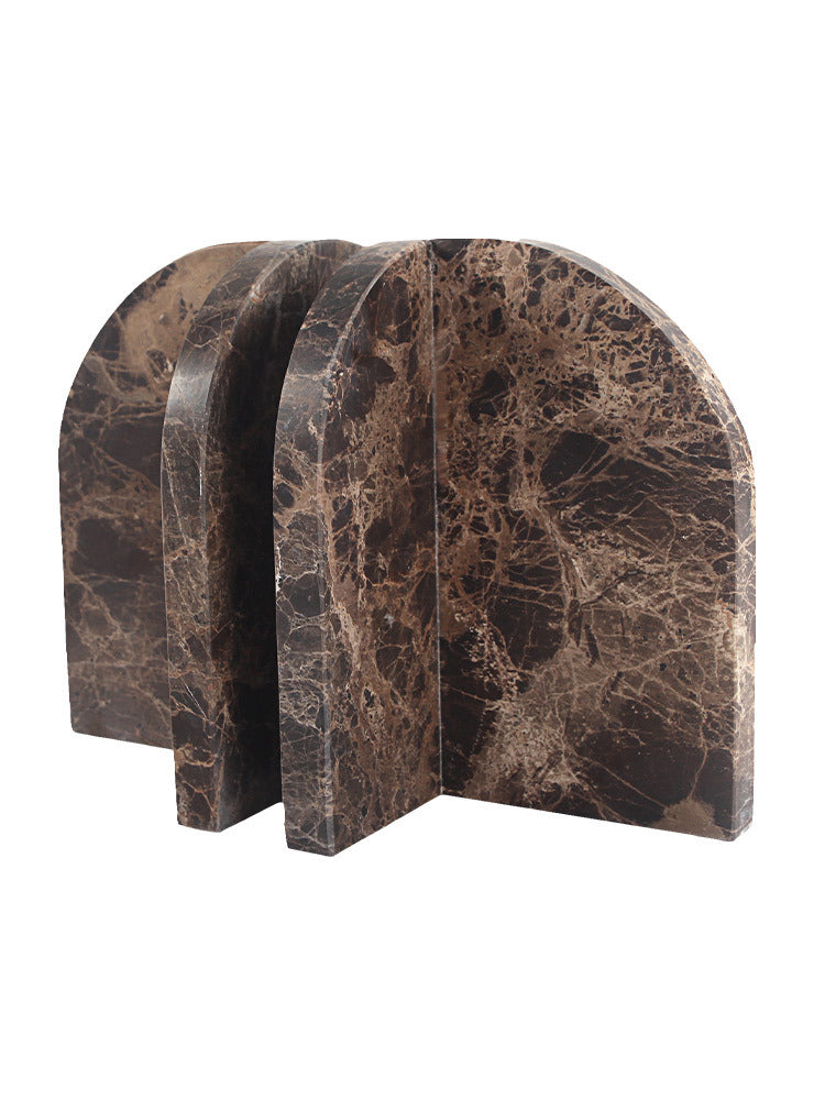 Aurelia Bookends in Marble - Dark Emperador