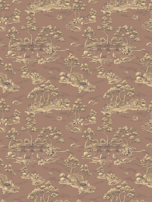 Bush Baby Village Toile Wallpaper by Urban Road
