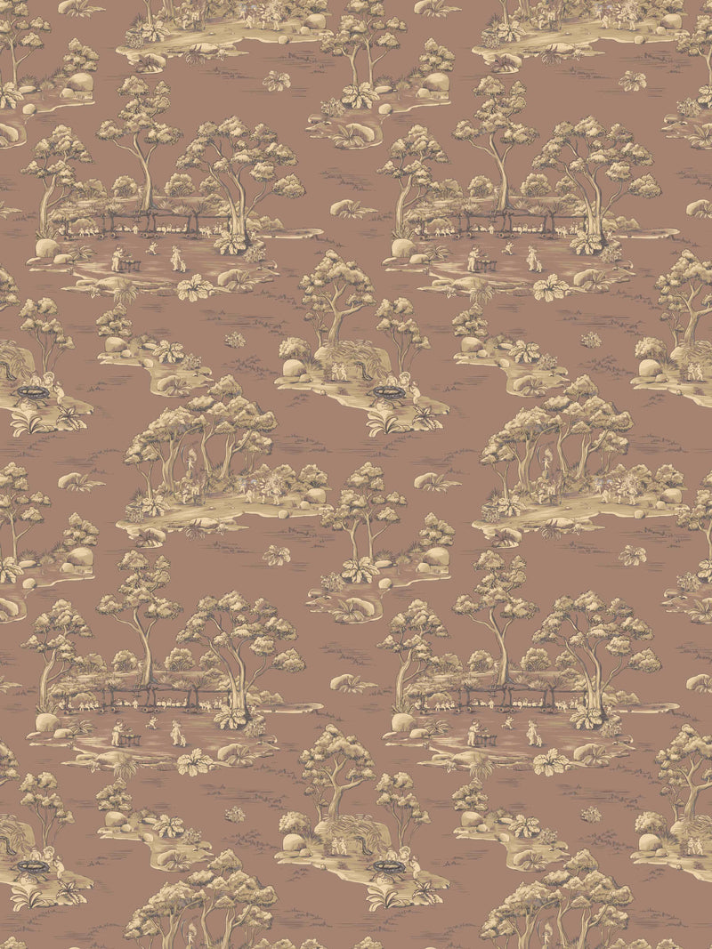Bush Baby Village Toile Wallpaper by Urban Road