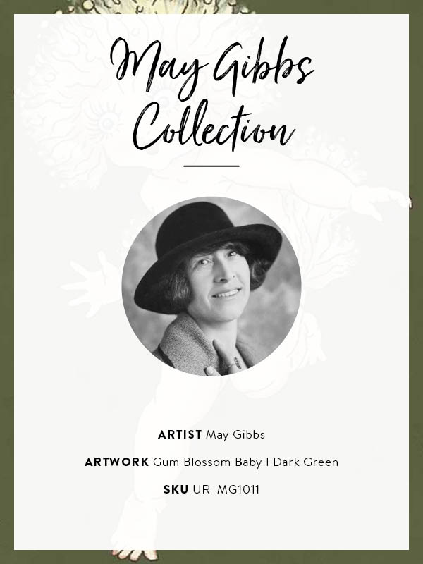 Gum Blossom Baby I Dark Green Unframed Art Print