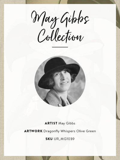 Dragonfly Whispers Olive Green Unframed Art Print