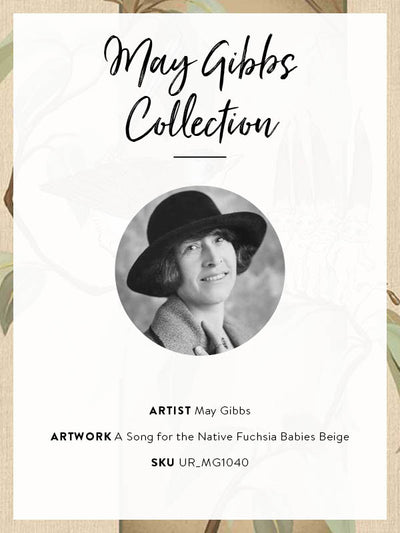 A Song for the Native Fuchsia Babies Beige Unframed Art Print