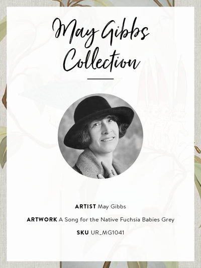 A Song for the Native Fuchsia Babies Grey Unframed Art Print