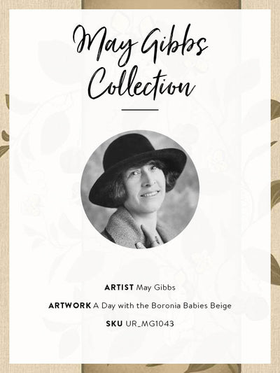 A Day with the Boronia Babies Beige Unframed Art Print