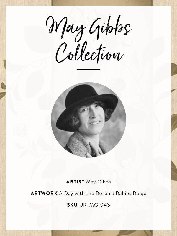 A Day with the Boronia Babies Beige Unframed Art Print