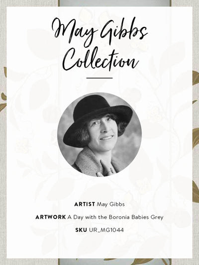 A Day with the Boronia Babies Grey Unframed Art Print