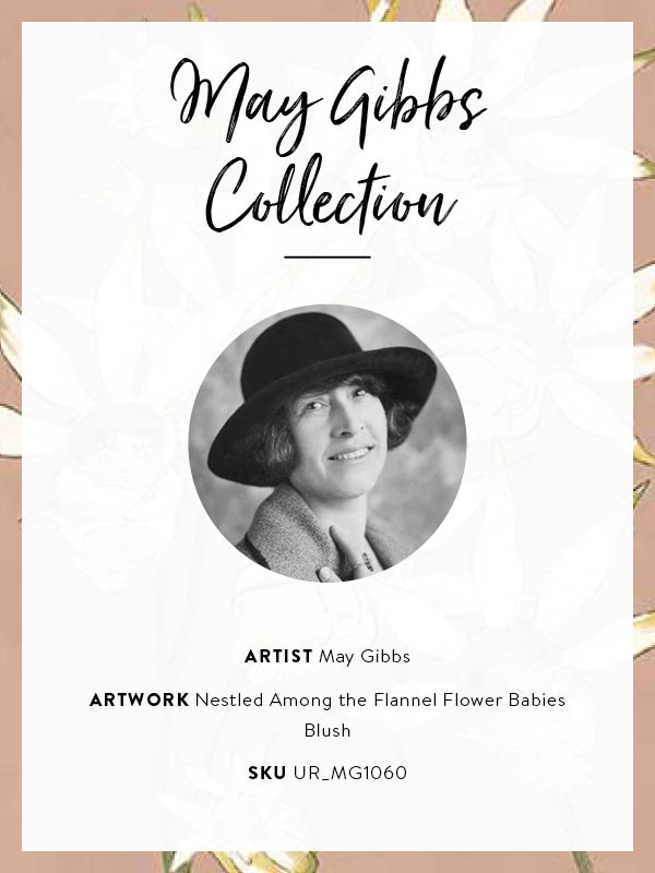 Nestled Among the Flannel Flower Babies Blush Unframed Art Print