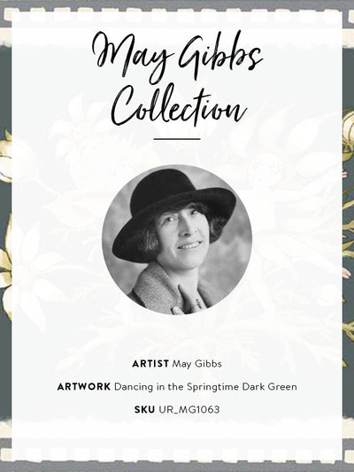 Dancing in the Springtime Dark Green Unframed Art Print