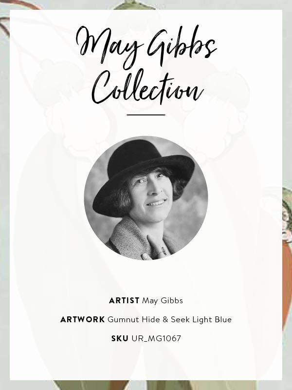 Gumnut Hide & Seek Light Blue Unframed Art Print