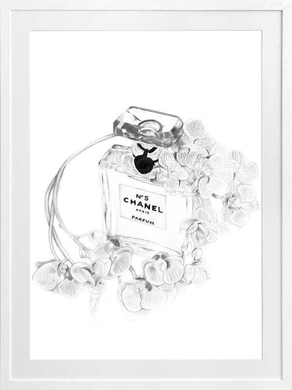 Chanel Bottle Framed Art Print