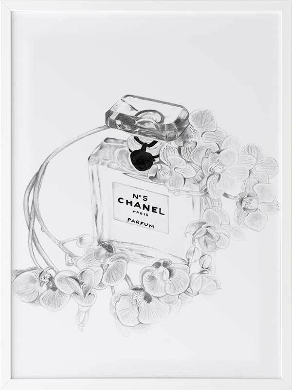 Chanel Bottle Framed Art Print