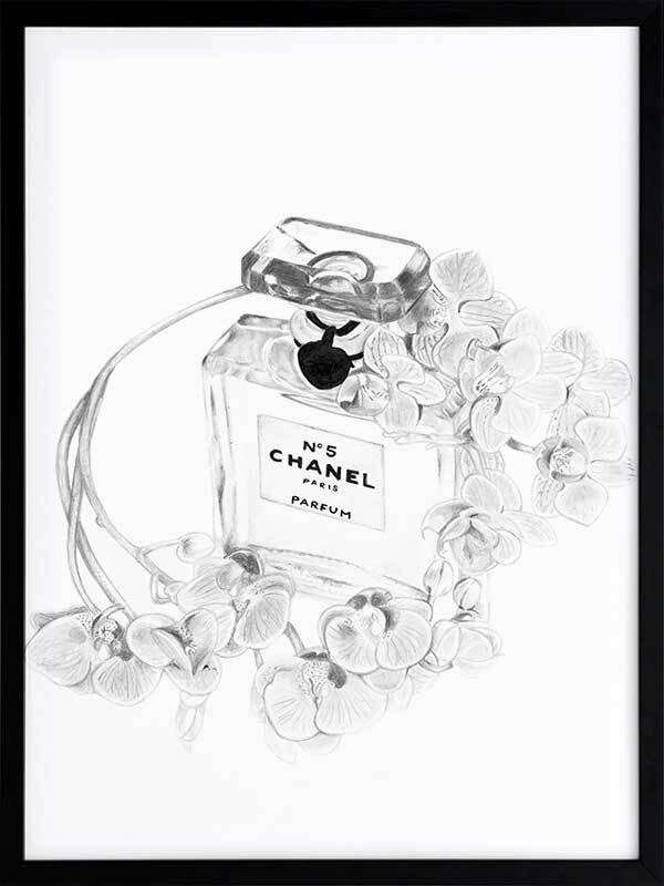 Chanel Bottle Framed Art Print