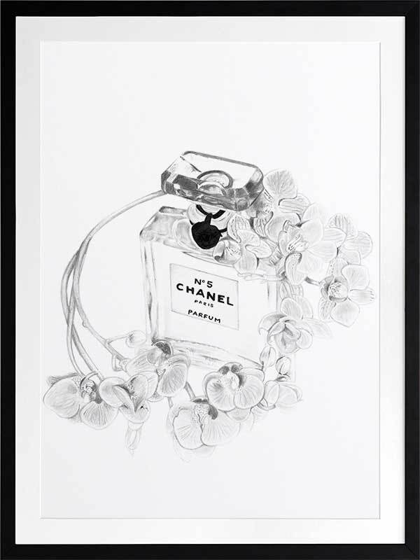 Chanel Bottle Framed Art Print