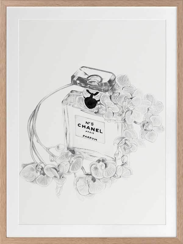 Chanel Bottle Framed Art Print