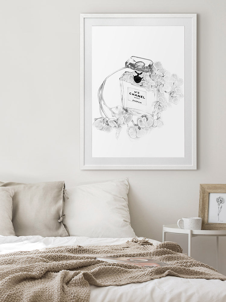 Chanel Bottle Framed Art Print | Lifestyle
