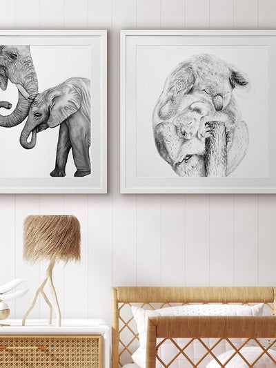 Snuggly Koalas Framed Art Print | Lifestyle