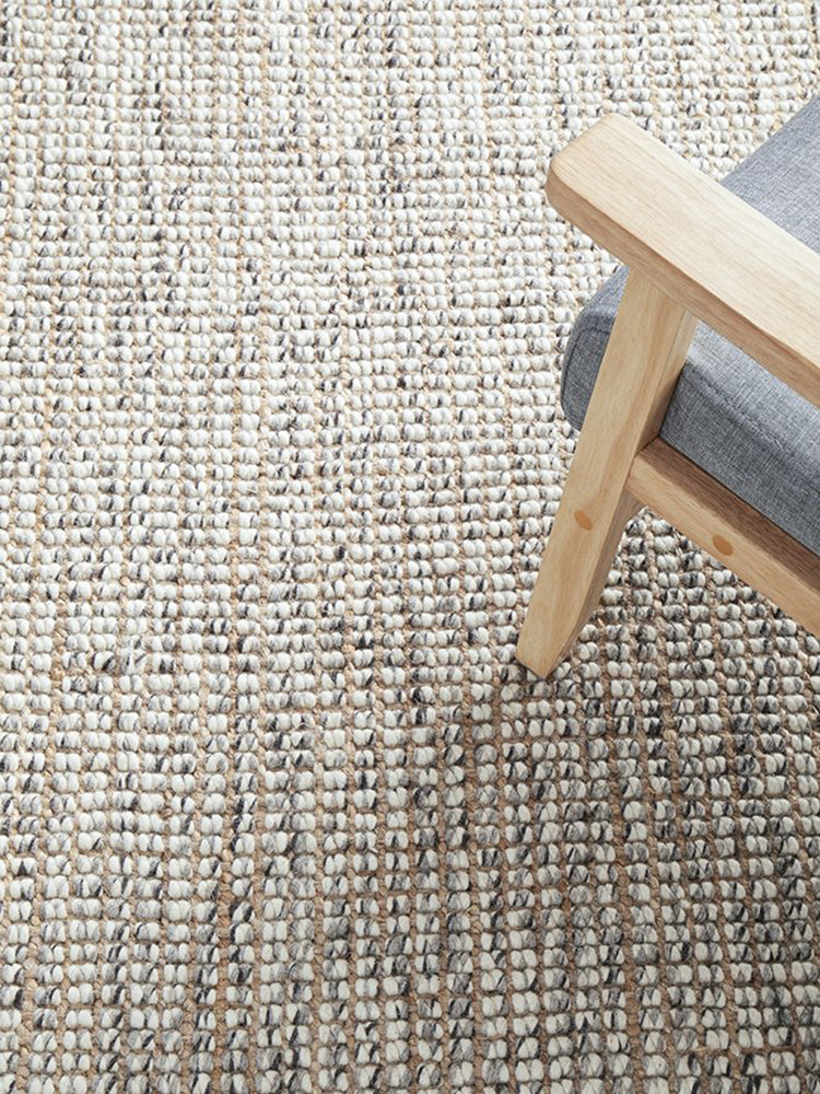 Arabella Grey Handmade Wool-Jute Blend Rug