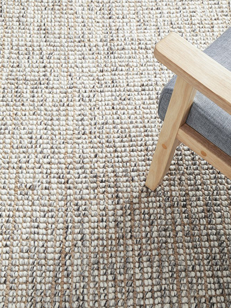 Arabella Grey Handmade Wool-Jute Blend Rug | Lifestyle