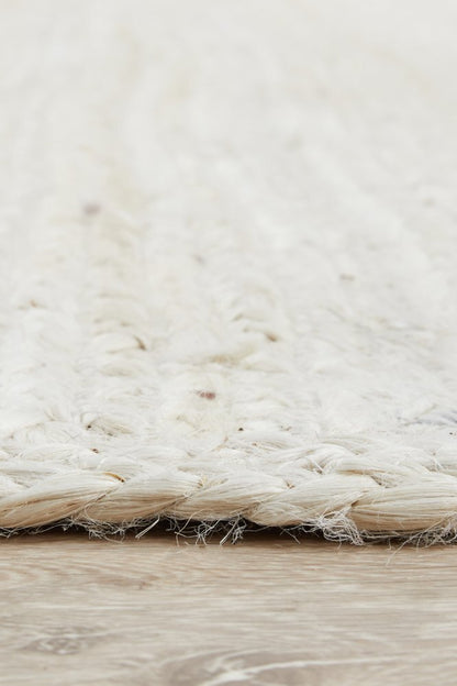 Bondi White Hand-Braided Jute Rug