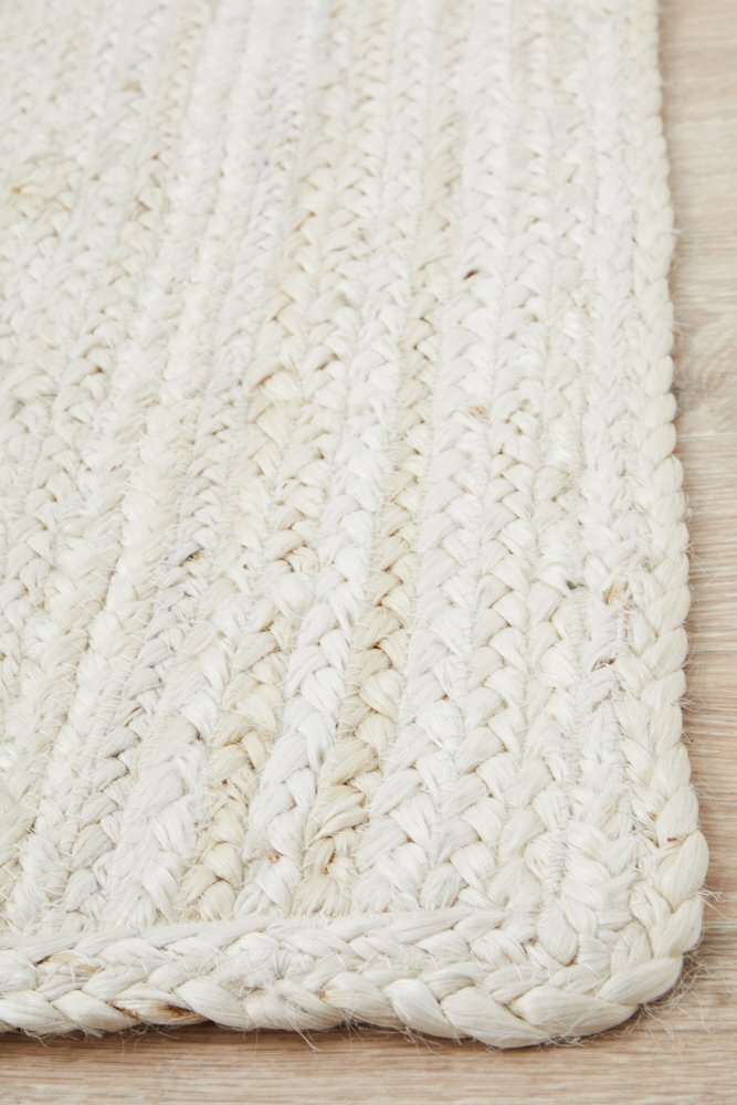 Bondi White Hand-Braided Jute Rug