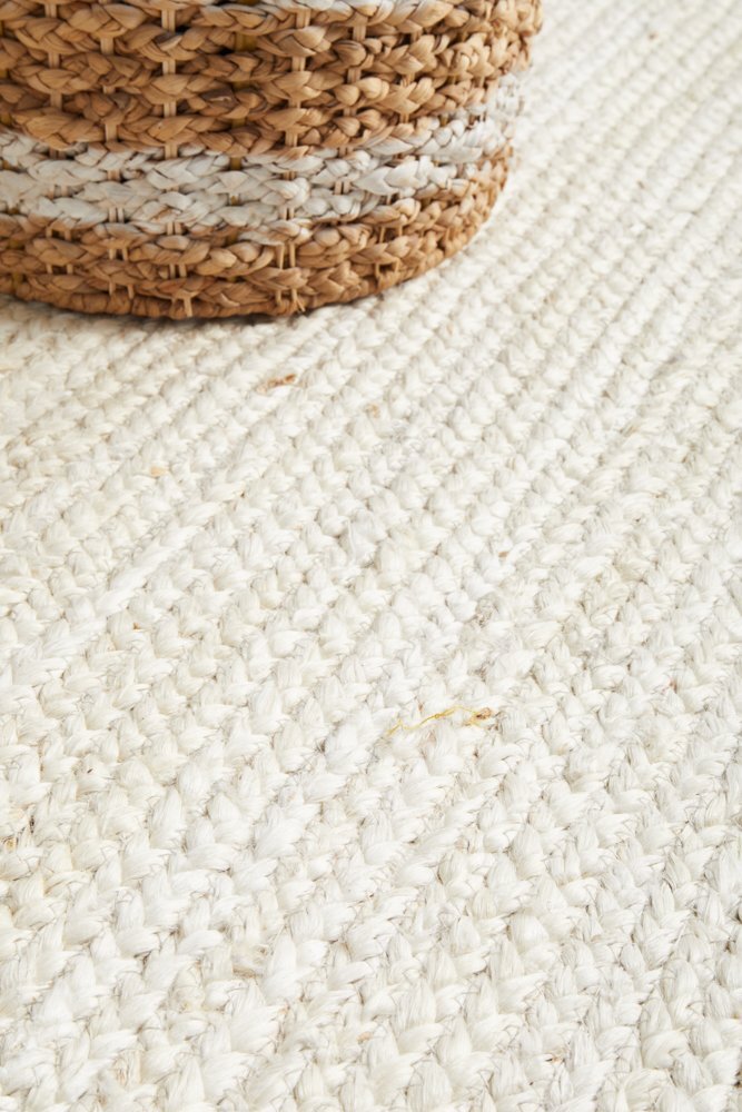 Bondi White Hand-Braided Jute Runner