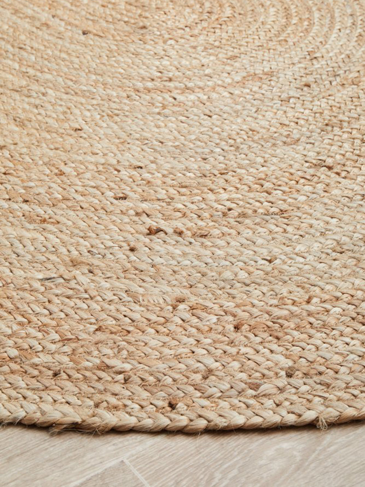 Bondi Natural Hand-Braided Jute Oval Rug