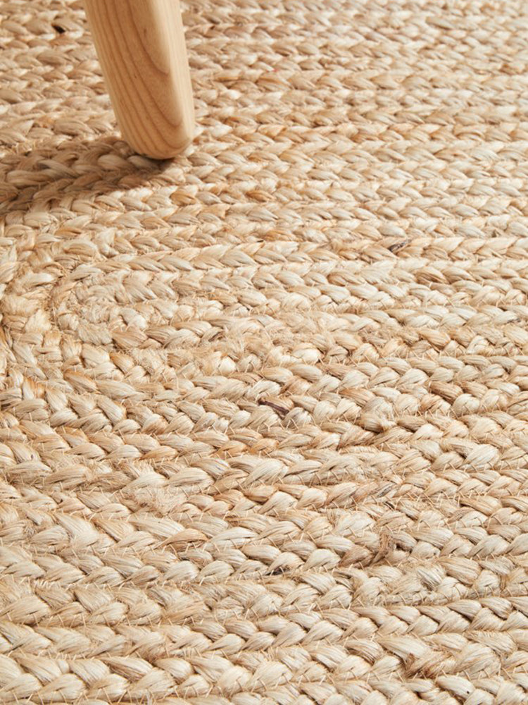 Bondi Natural Hand-Braided Jute Oval Rug