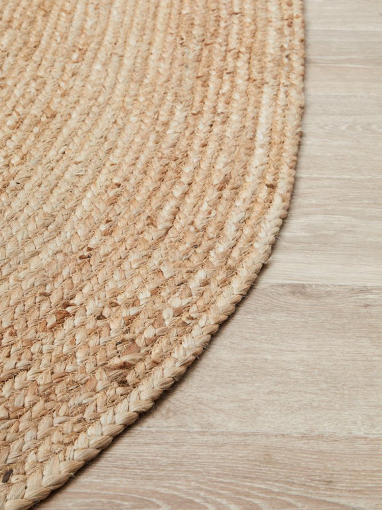 Bondi Natural Hand-Braided Jute Oval Rug