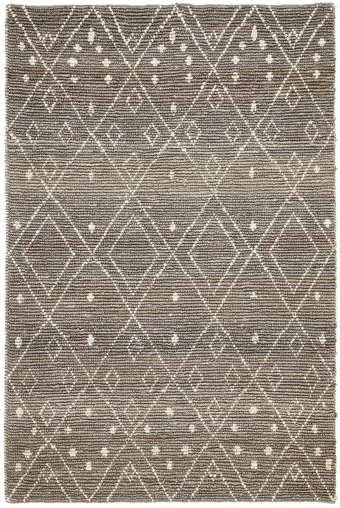 Kenya 27 Grey Tribal Luxe Hand Woven Jute Rug