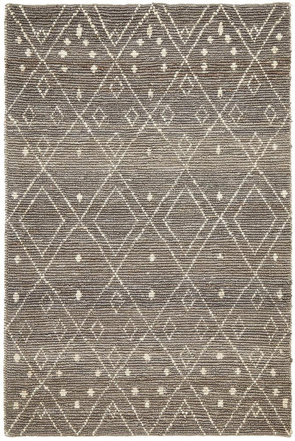 Kenya 27 Grey Tribal Luxe Hand Woven Jute Rug