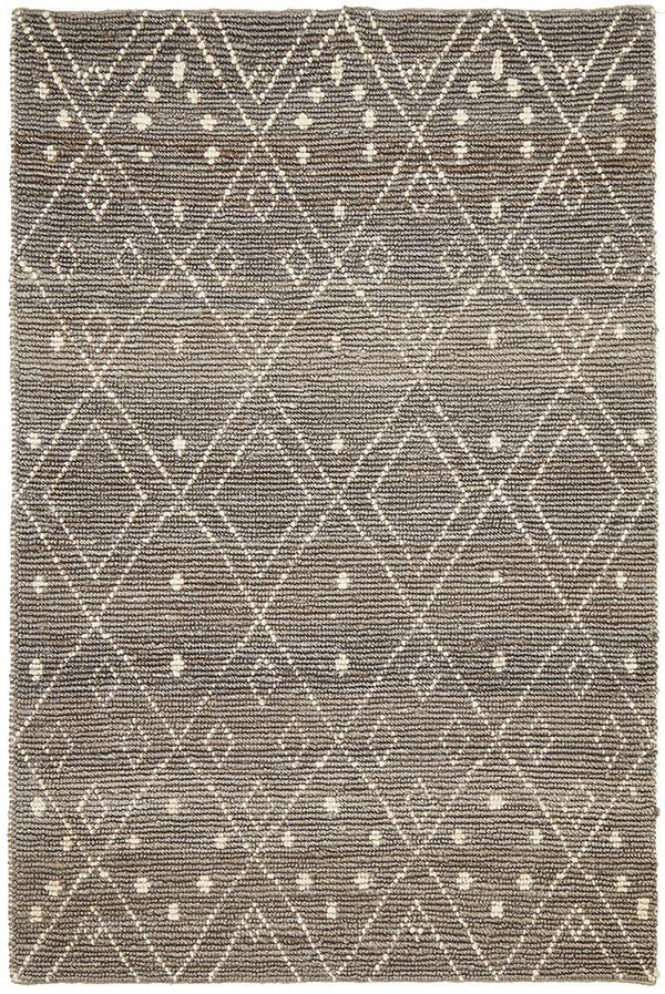 Kenya 27 Grey Tribal Luxe Hand Woven Jute Rug