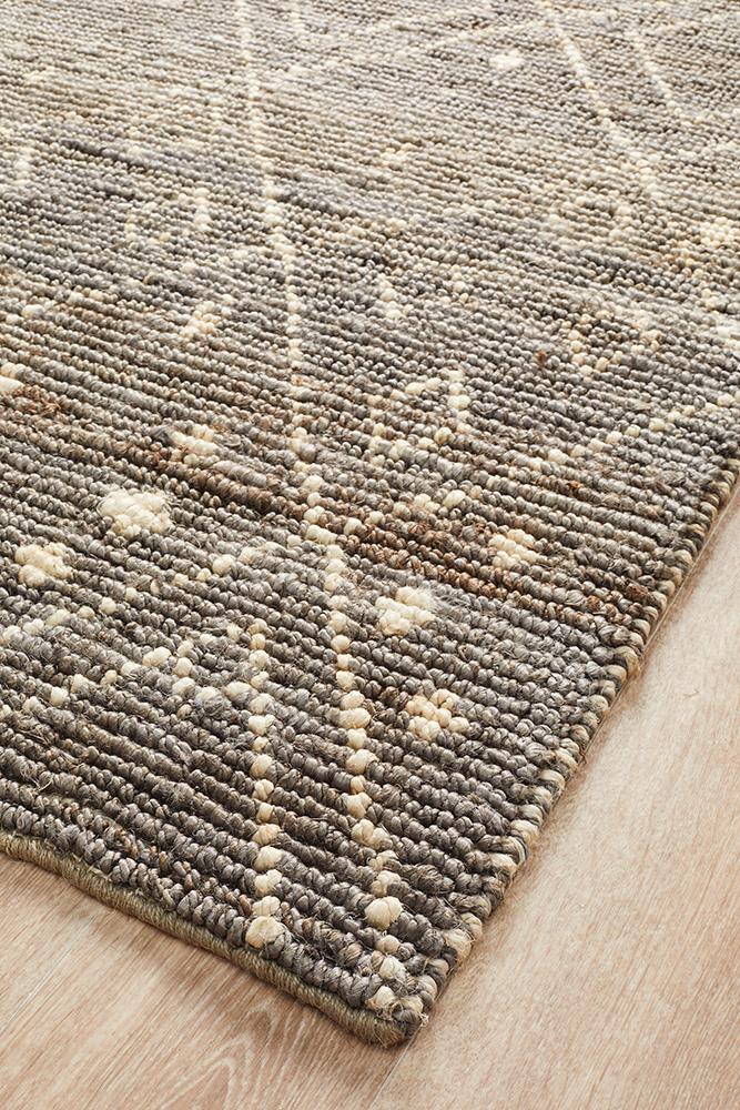 Kenya 27 Grey Tribal Luxe Hand Woven Jute Rug