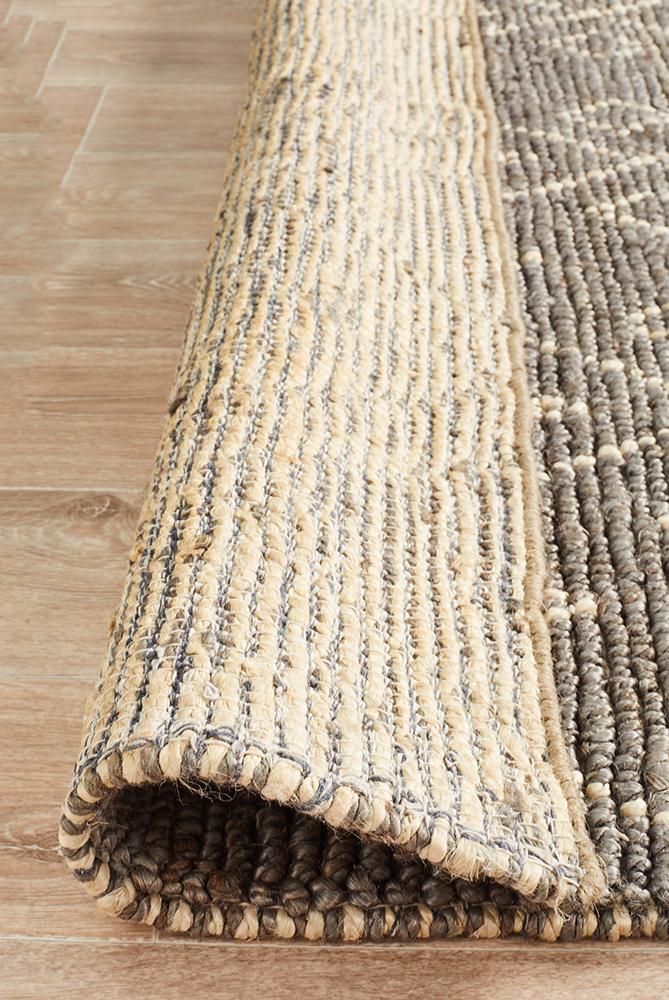 Kenya 27 Grey Tribal Luxe Hand Woven Jute Rug