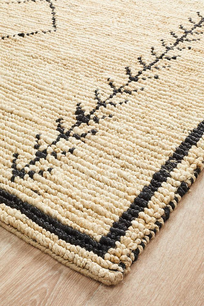 Kenya 27 Ivory Tribal Luxe Hand Woven Jute Rug