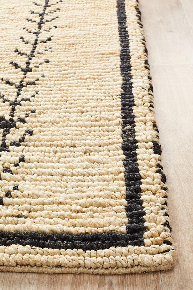 Kenya 27 Ivory Tribal Luxe Hand Woven Jute Rug