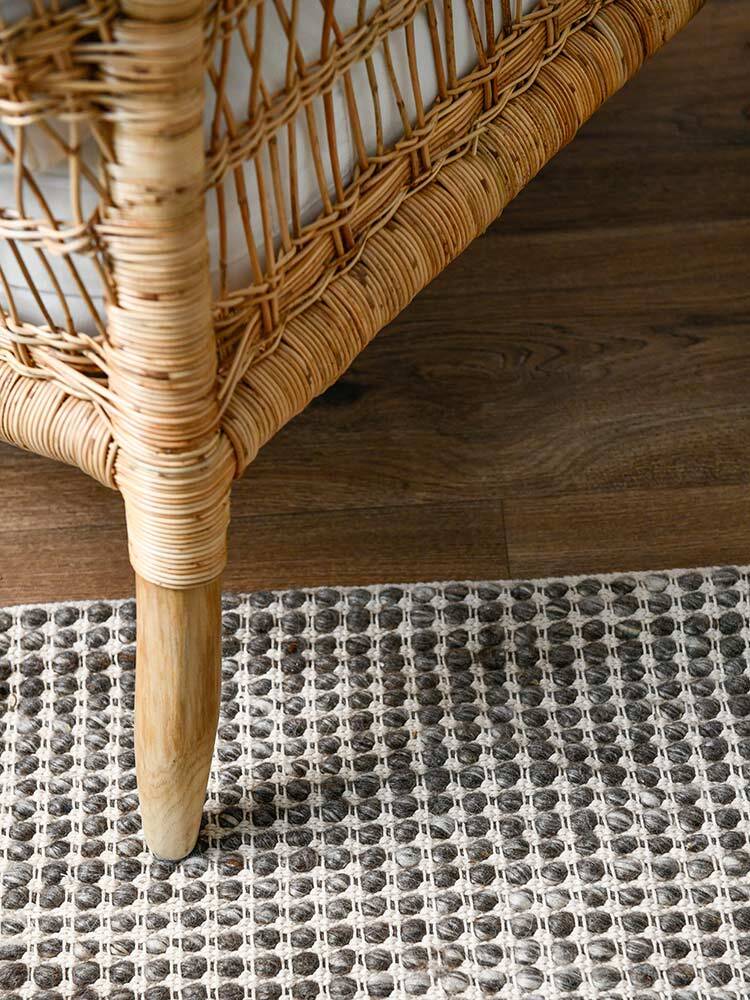 Skandi 300 Grey Handmade Wool Flat Weave Reversible Rug