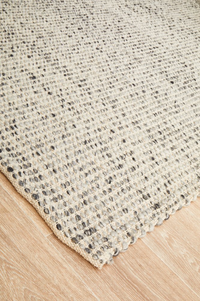 Skandi 300 Grey Handmade Wool Flat Weave Reversible Rug | Lifestyle