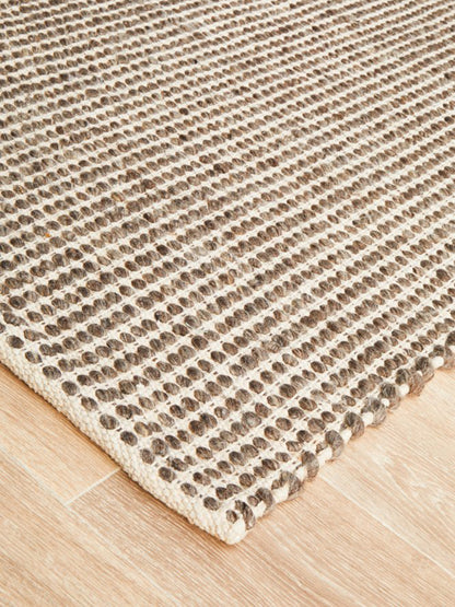 Skandi Brown Flat Weave Wool Rug