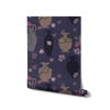 Striking navy wallpaper featuring pale and midnight vases with trailing green stems and soft lavender-pink flowers, from the Shatha collection with Urban Road.
