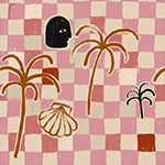 Wallpaper Colour: Checker Bay Rosy Pink