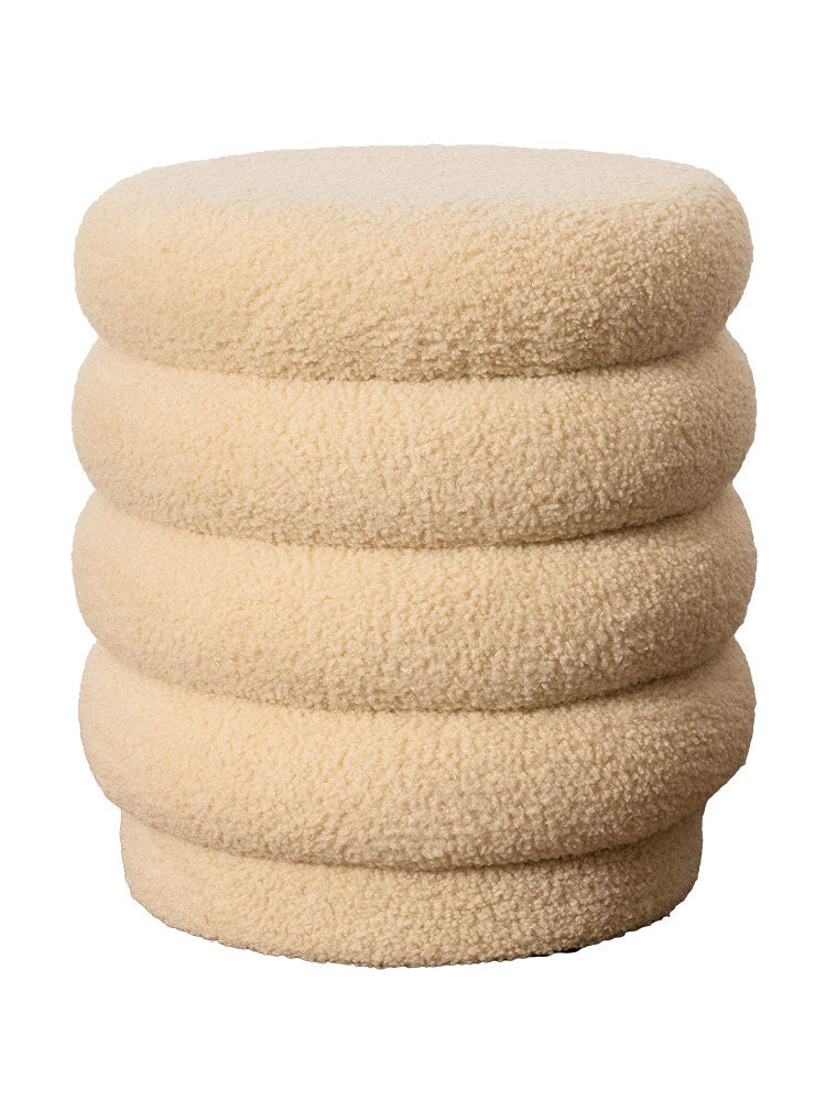 Lucia Round Boucle Stool Cream