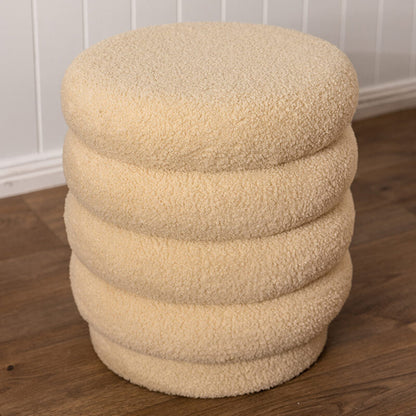 Lucia Round Boucle Stool Cream