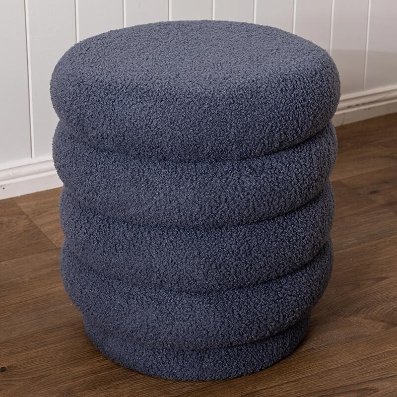 Lucia Round Boucle Stool Blue