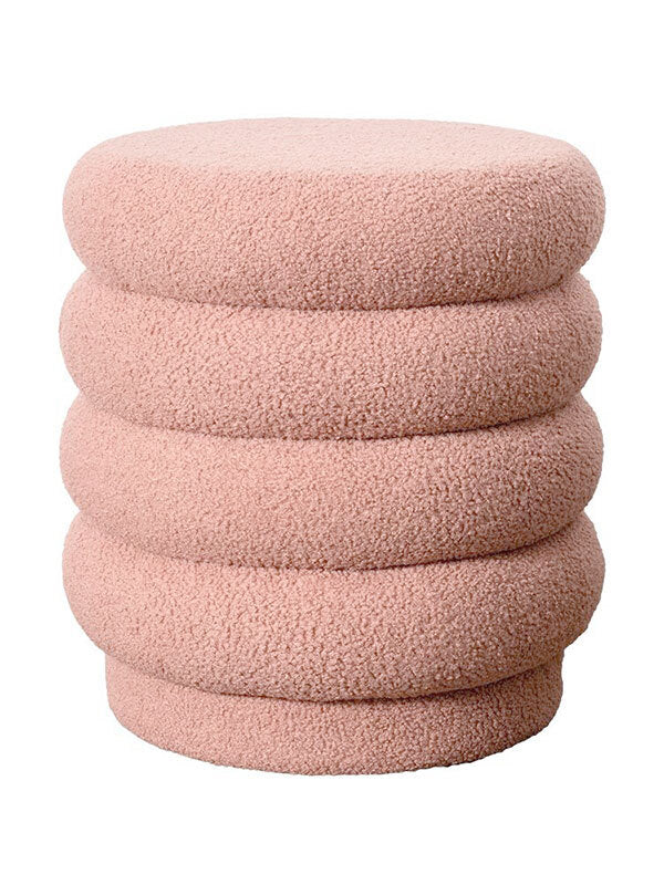 Lucia Round Boucle Stool Blush