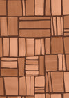 Wallpaper from the Tim Neve collection by Urban Road, displaying caramel-hued grids over a warm brown background, blending modern lines with rustic tones.