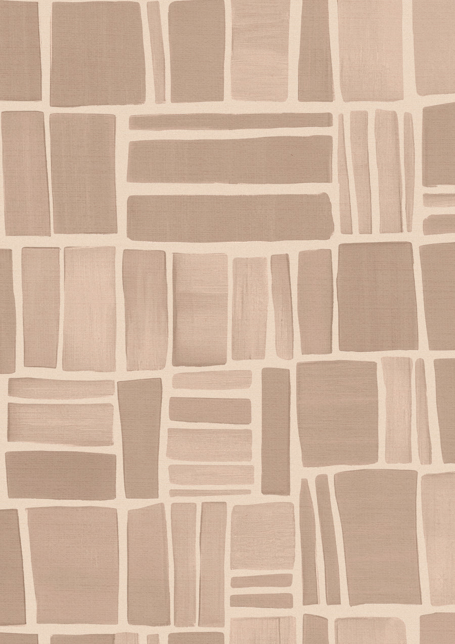 Wallpaper from the Tim Neve collection by Urban Road, showcasing light taupe grids over a soft cream base, creating an airy, minimalist design.