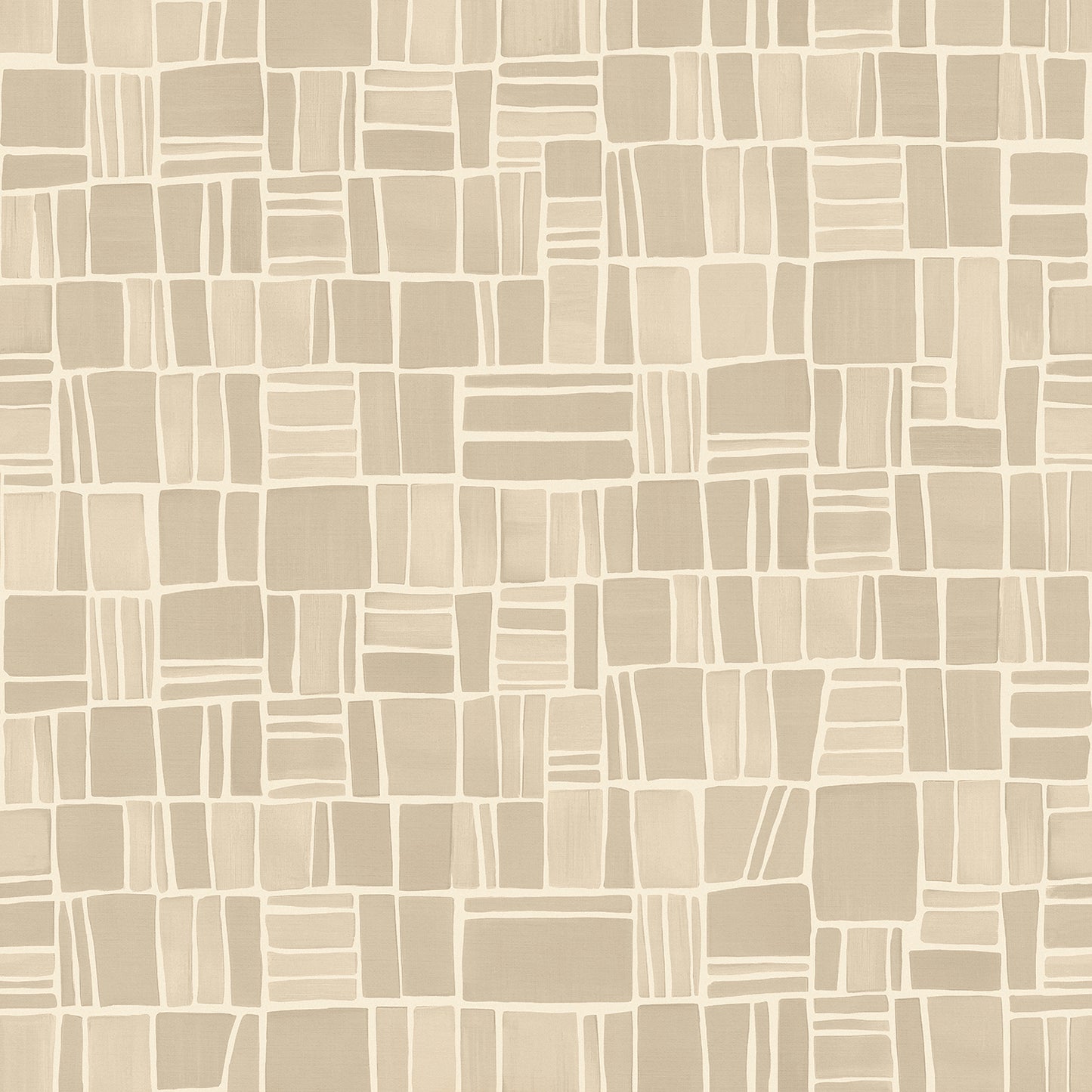 Wallpaper from the Tim Neve collection by Urban Road, featuring a warm ivory grid pattern on a soft neutral backdrop for a minimalist, calming aesthetic.