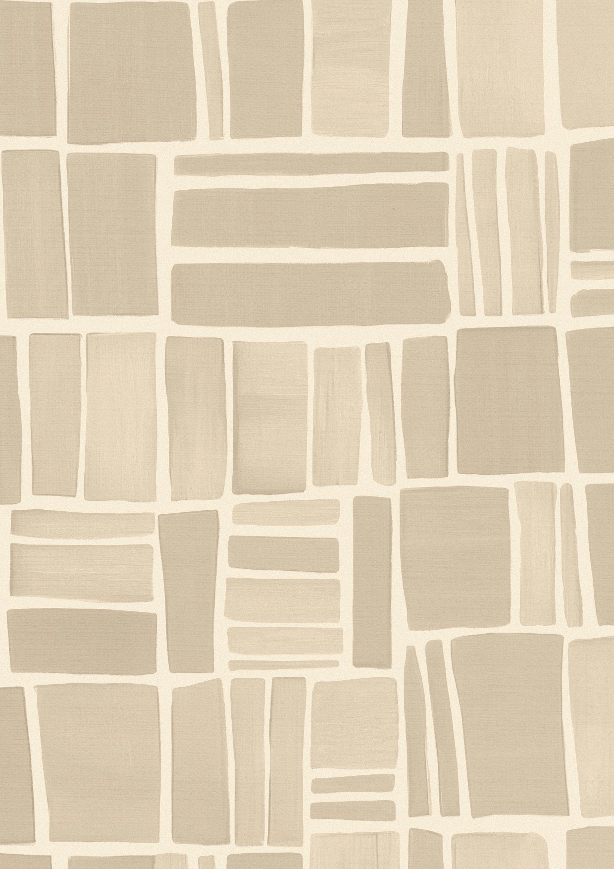 Wallpaper from the Tim Neve collection by Urban Road, featuring a warm ivory grid pattern on a soft neutral backdrop for a minimalist, calming aesthetic.