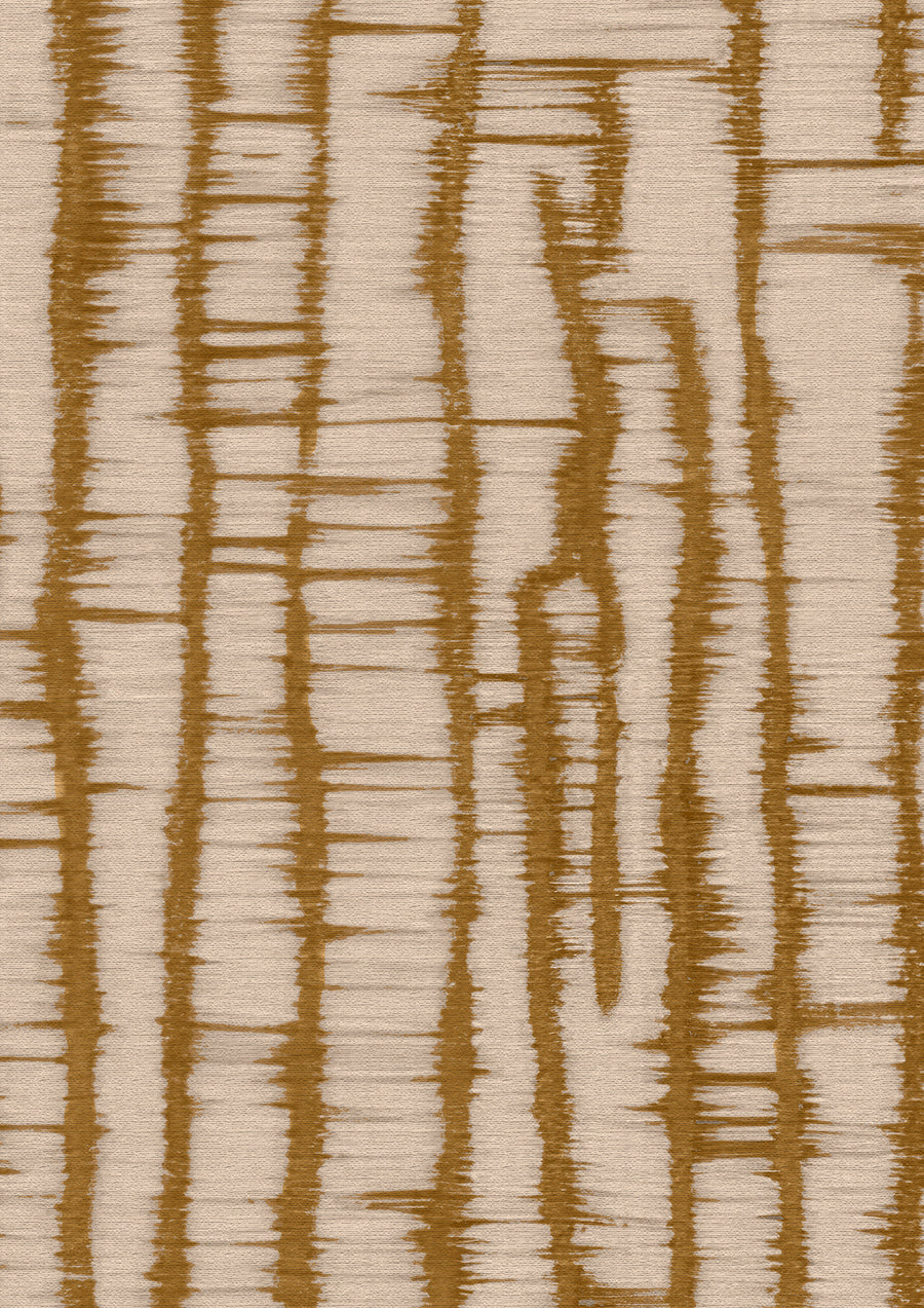 Wallpaper from the Tim Neve collection by Urban Road, with rich golden bark patterns layered over warm brown textures for an earthy, organic design.